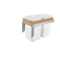 Rev-A-Shelf Rev-A-Shelf - Double 27 Quart Top Mount Trash Can Pull Out, White 4WCTM-15DM2